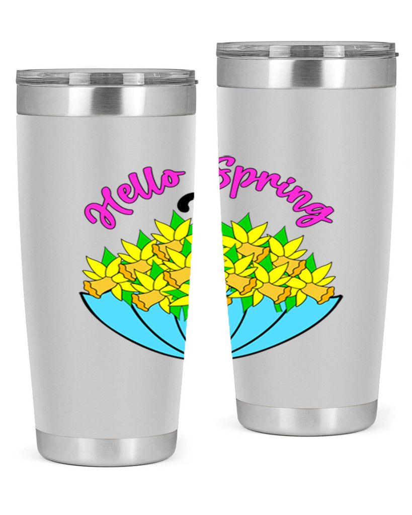 Hello Spring Umbrella Daffodils207#- spring- Tumbler