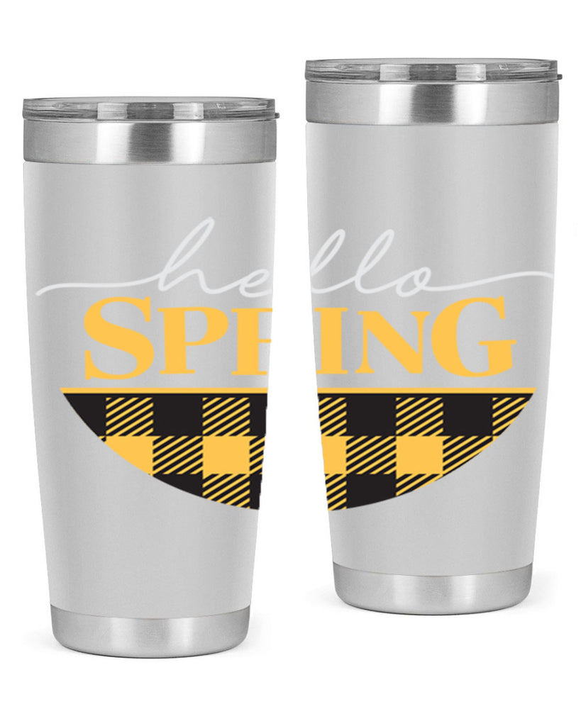 Hello Spring plaid 203#- spring- Tumbler