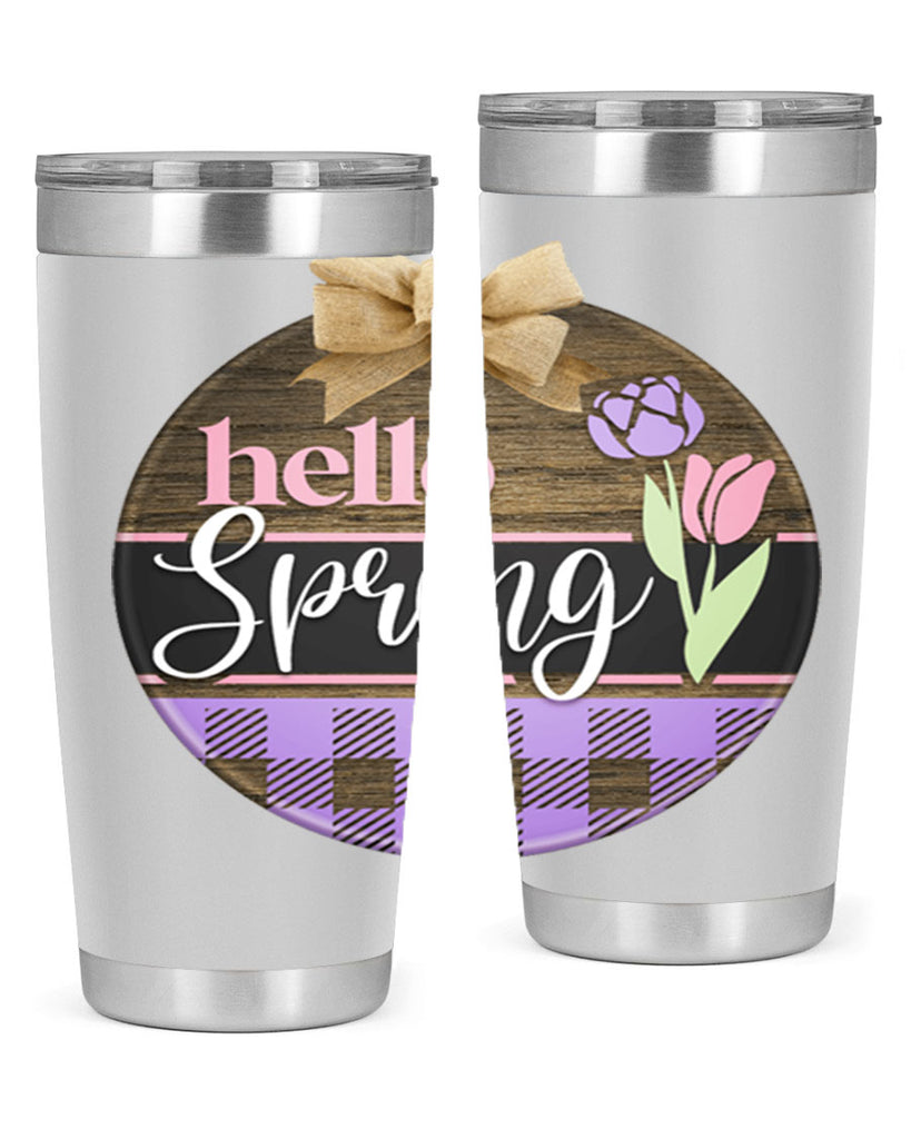 Hello spring plaid Mockup205#- spring- Tumbler