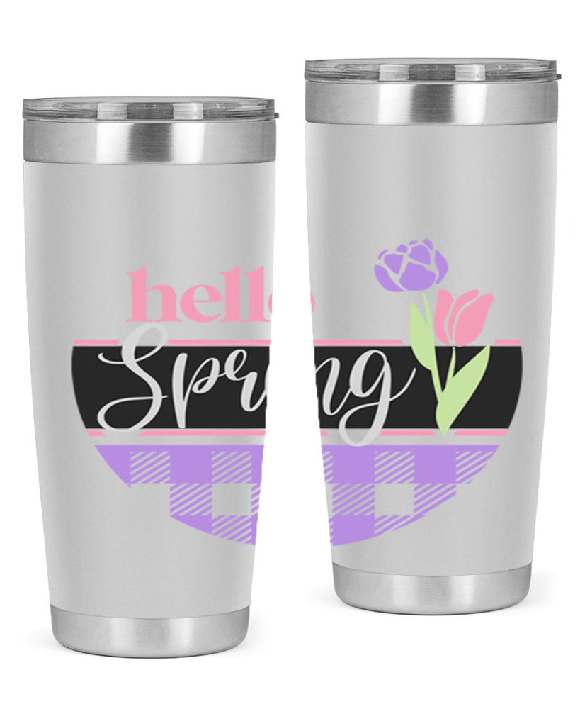 Hello spring plaid206#- spring- Tumbler