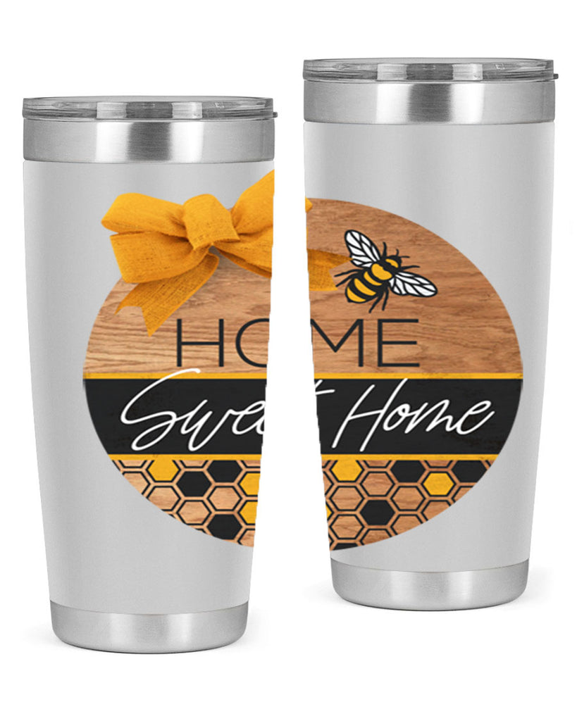 Home Sweet Home Bee and hive pattern Mockup242#- spring- Tumbler