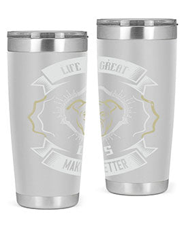 Life is Great Dogs make it Better Style 173#- dog- Tumbler