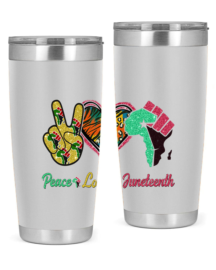 Peace Love Juneteenth Day Fist Png 8#- Juneteenth- tumbler