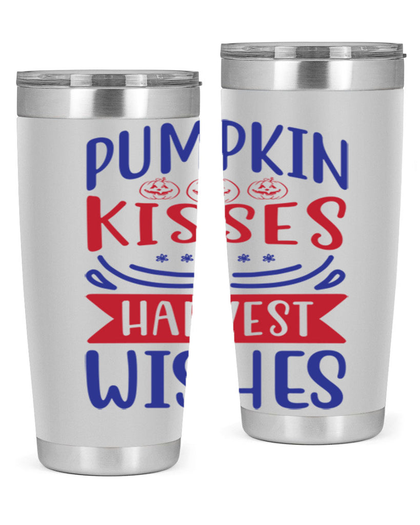 Pumpkin Kisses Harvest Wishes 522#- fall- Tumbler