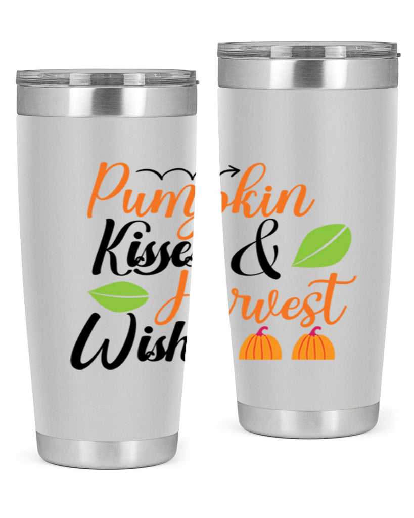 Pumpkin Kisses Harvest Wishes 523#- fall- Tumbler