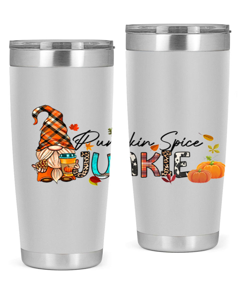 PumpkinSpiceJunkieFallGnome 567#- fall- Tumbler