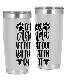 Todays Agenda Let Style 107#- cat- Tumbler