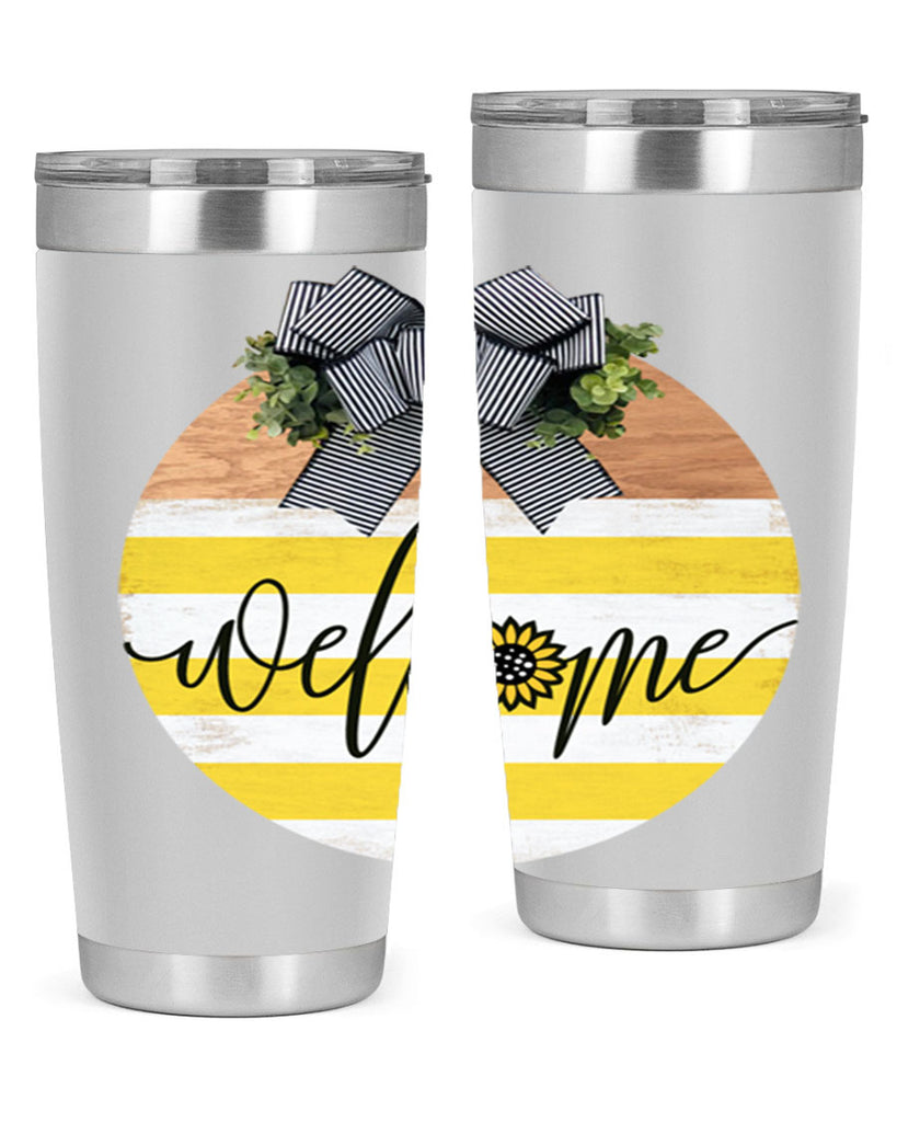 Welcome with sunflower Mockup591#- spring- Tumbler