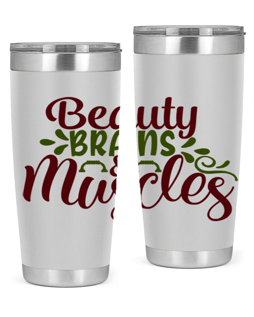 beauty brains muscles 52#- gym- Tumbler