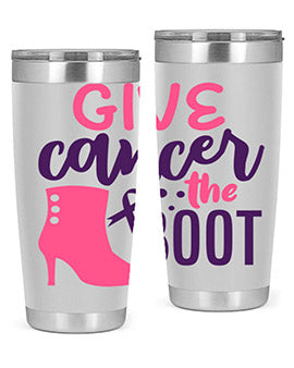 give cancer the boot Style 1#- breast cancer- Tumbler