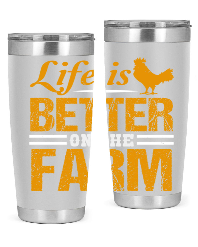 life is better on the farm 44#- farming and gardening- Tumbler