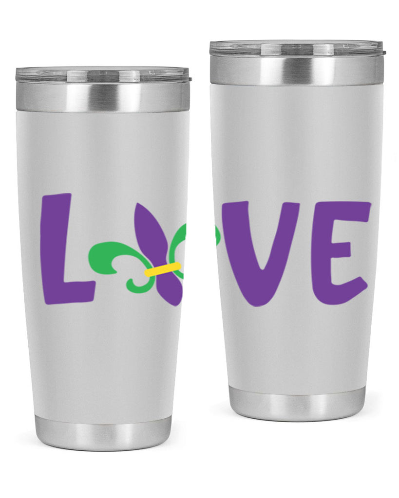 love 80#- mardi gras- Tumbler