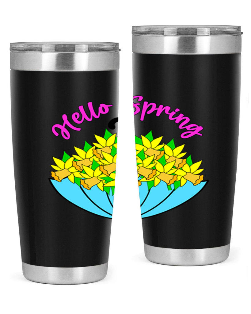 Hello Spring Umbrella Daffodils207#- spring- Tumbler