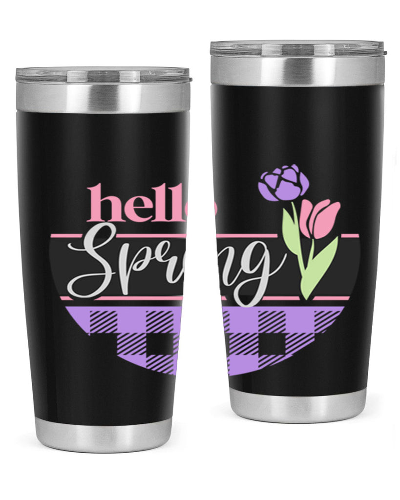 Hello spring plaid206#- spring- Tumbler
