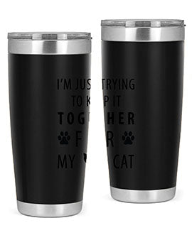 I’m Just Trying Style 61#- cat- Tumbler