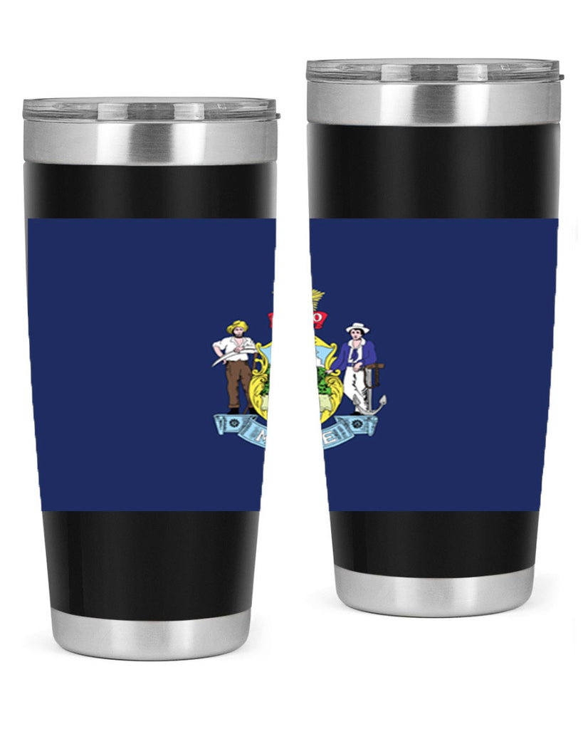 Maine 33#- Us Flags- Tumbler