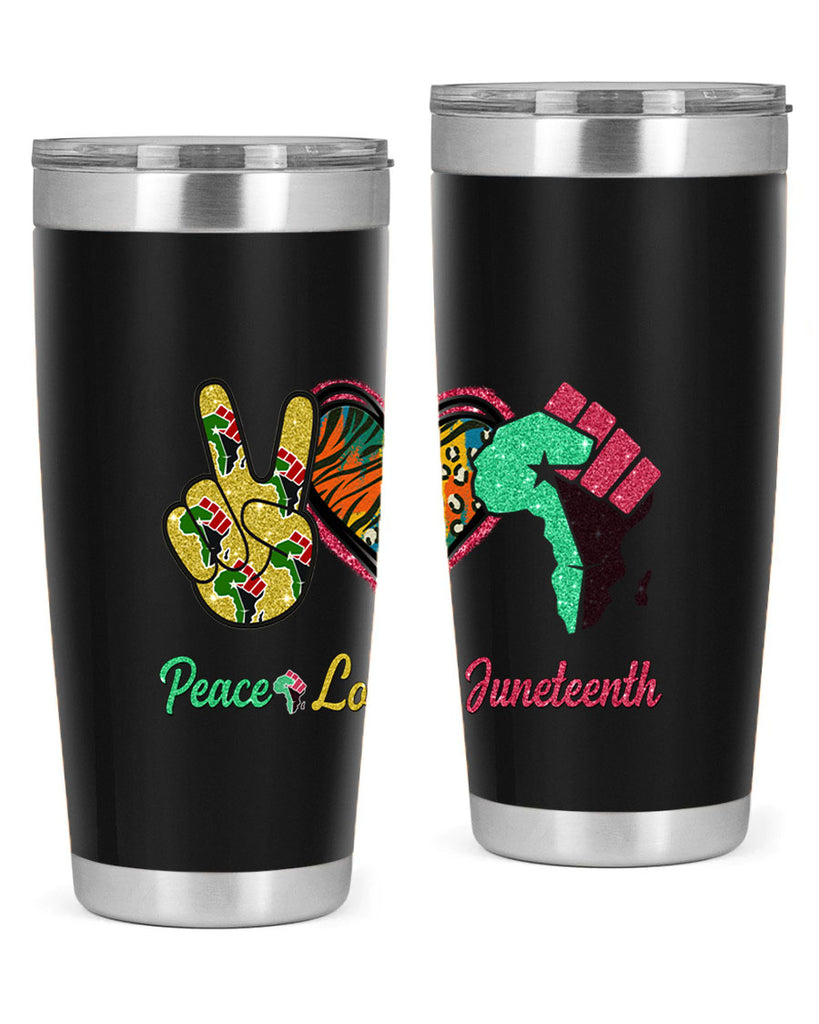 Peace Love Juneteenth Day Fist Png 8#- Juneteenth- tumbler