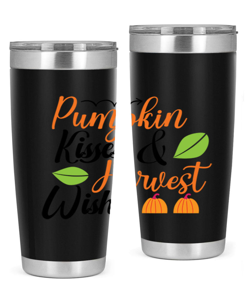 Pumpkin Kisses Harvest Wishes 523#- fall- Tumbler