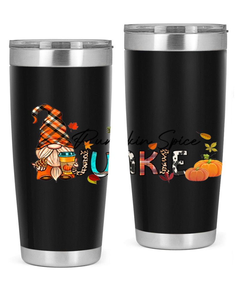 PumpkinSpiceJunkieFallGnome 567#- fall- Tumbler