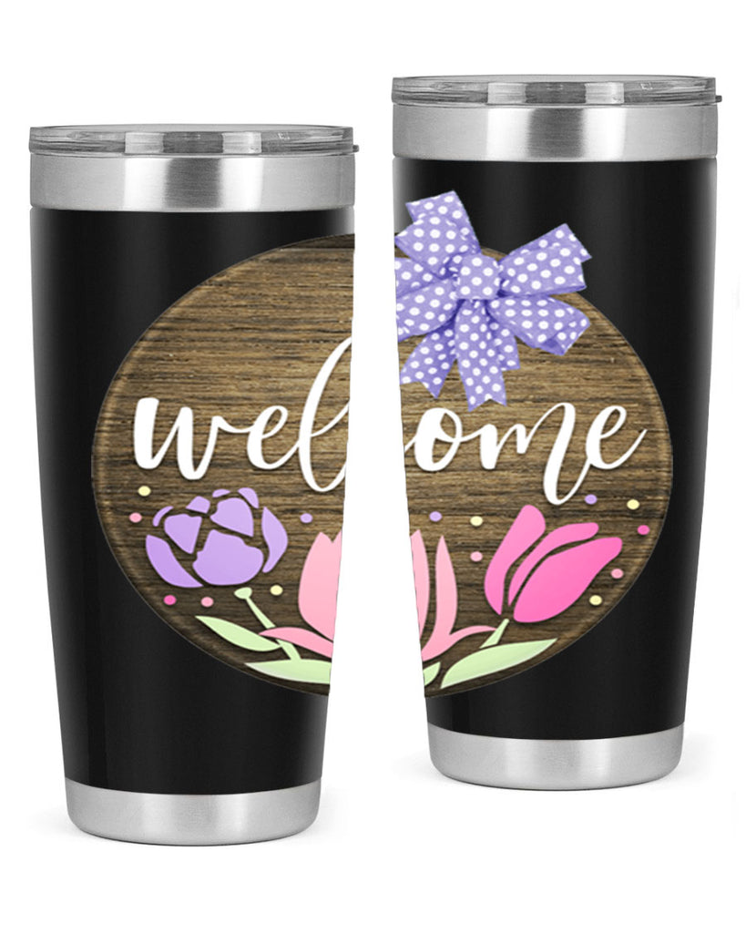 Welcome three flowers Mockup586#- spring- Tumbler