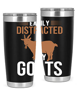 easily distracted by goats Style 5#- goat- Tumbler