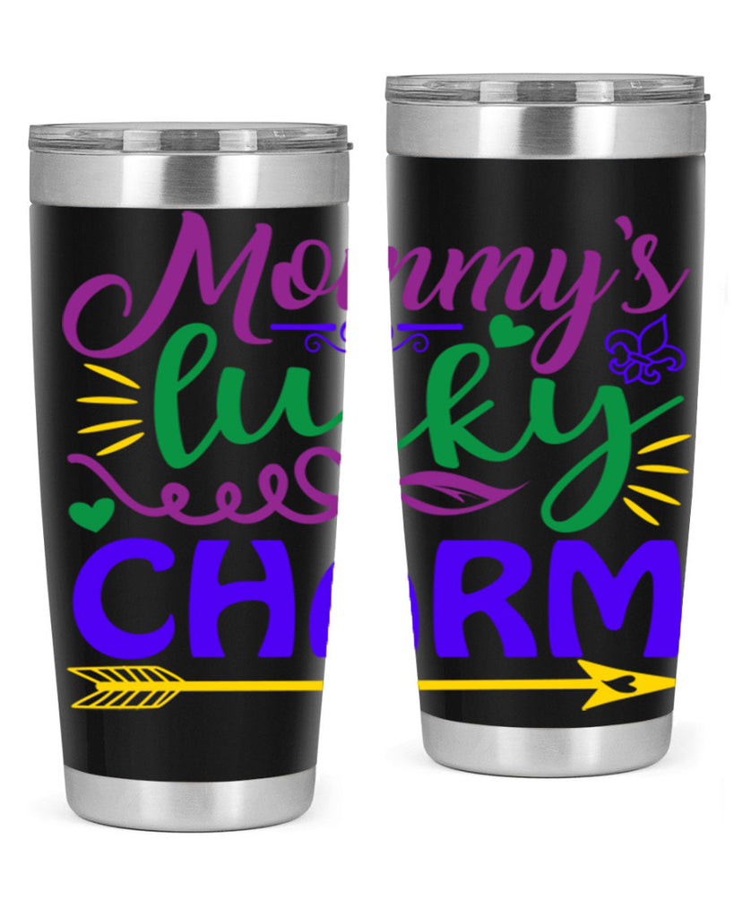 mommys lucky charm 6#- mardi gras- Tumbler