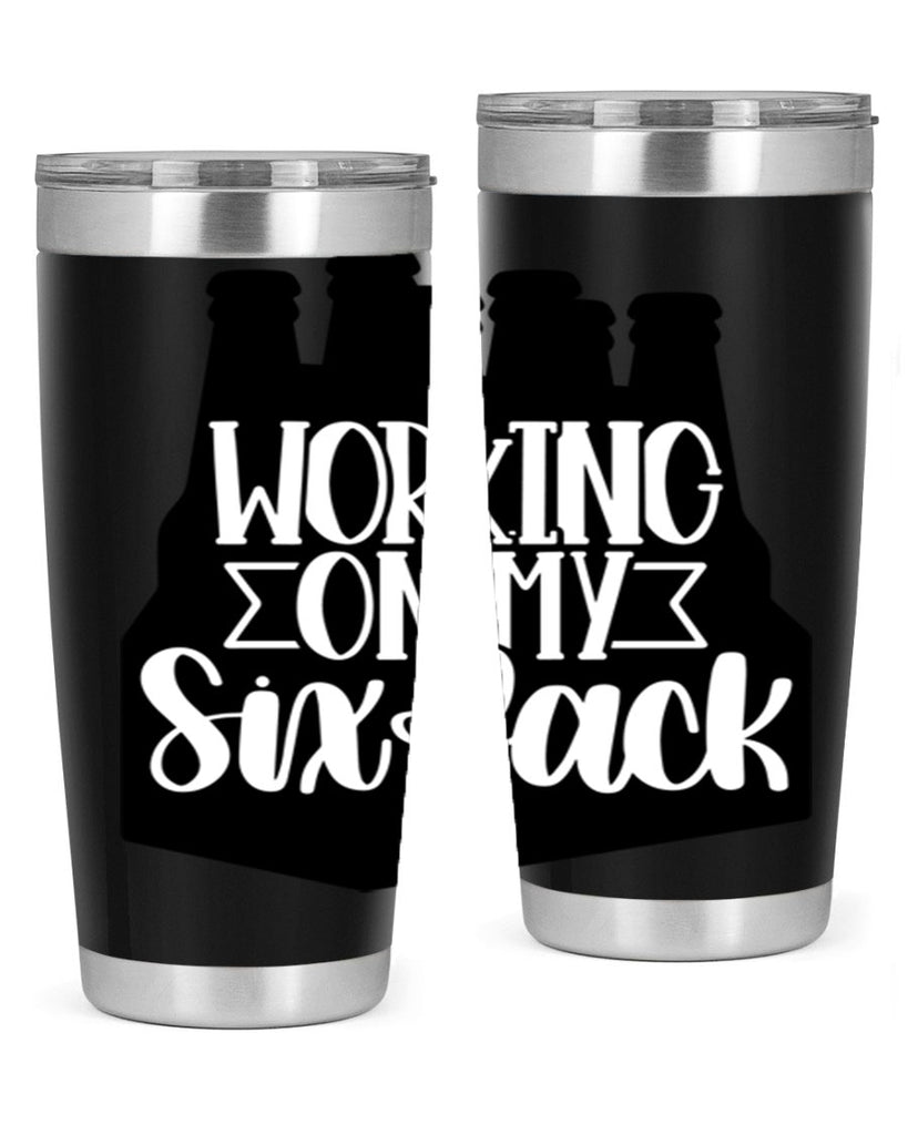 working on my six pack 13#- beer- Tumbler