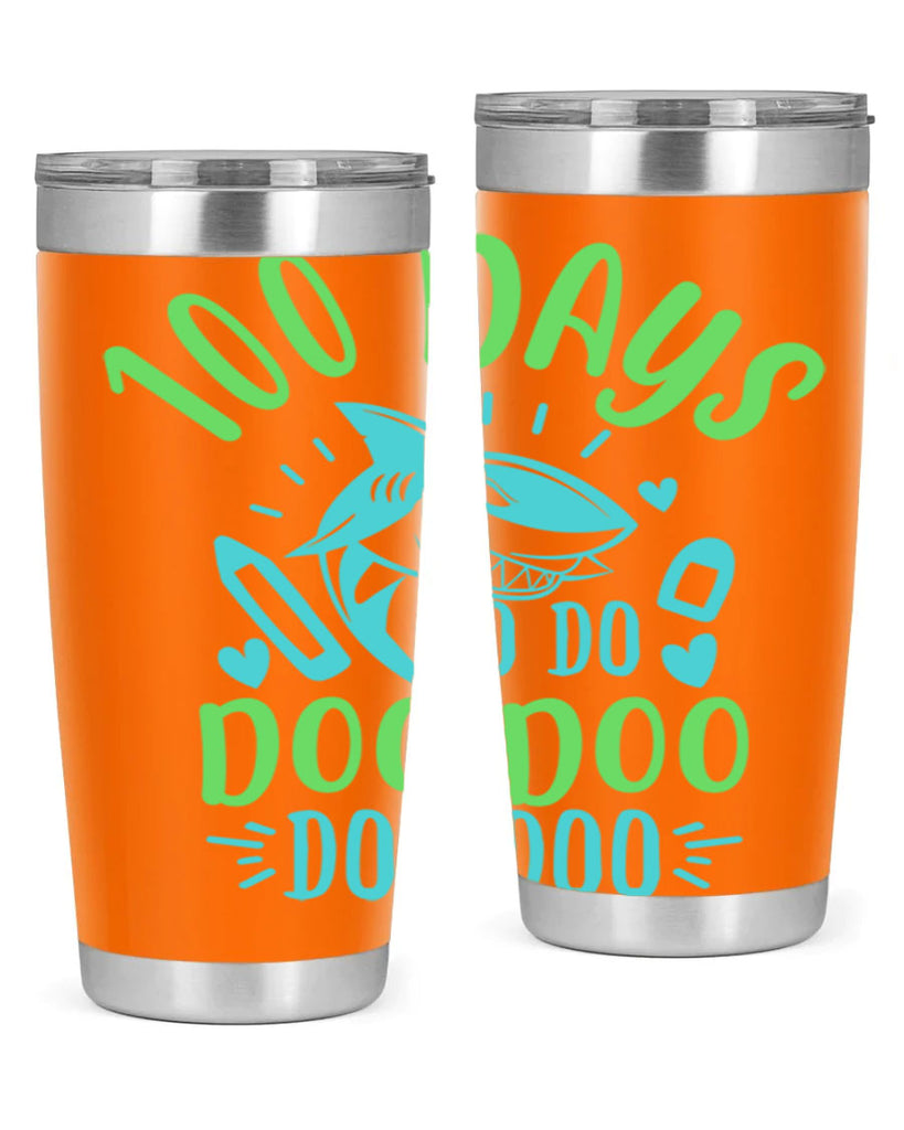 100 days shark doo doo 21#- 100 days of school- Tumbler