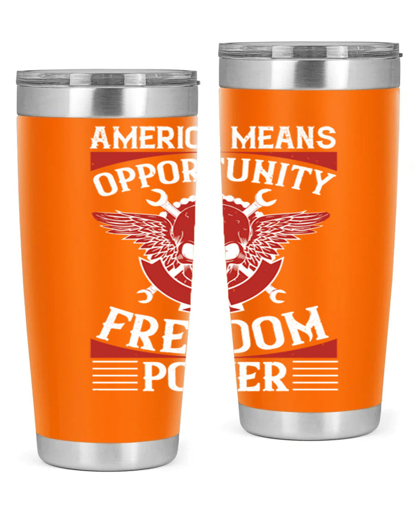 America means opportunity freedom power Style 85#- Fourt Of July- Tumbler