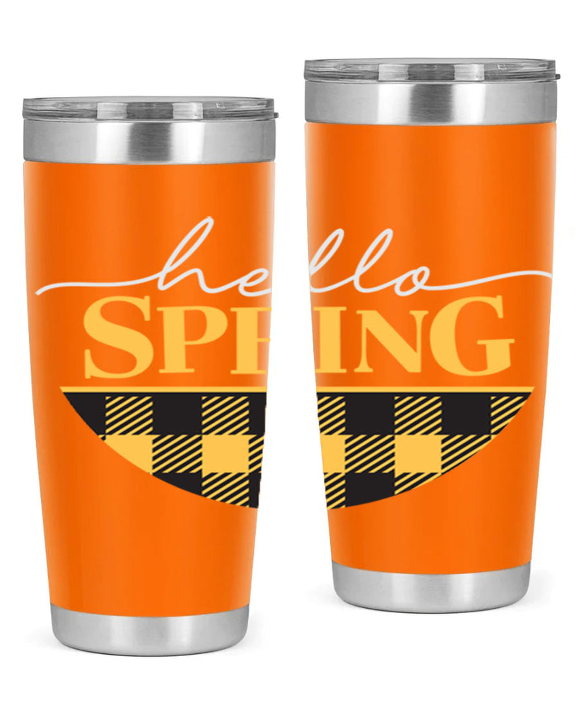 Hello Spring plaid 203#- spring- Tumbler