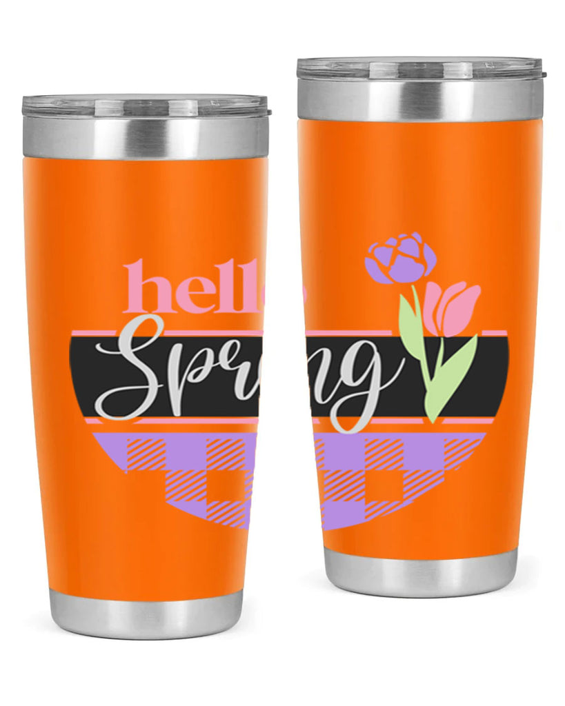 Hello spring plaid206#- spring- Tumbler
