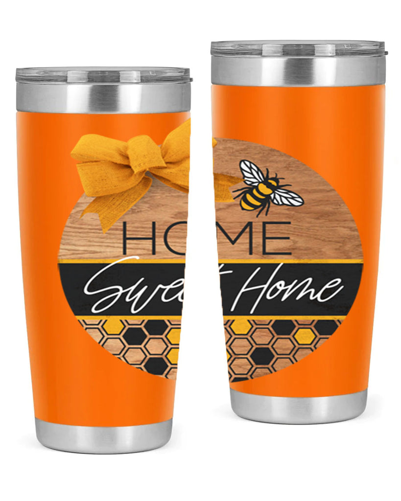Home Sweet Home Bee and hive pattern Mockup242#- spring- Tumbler