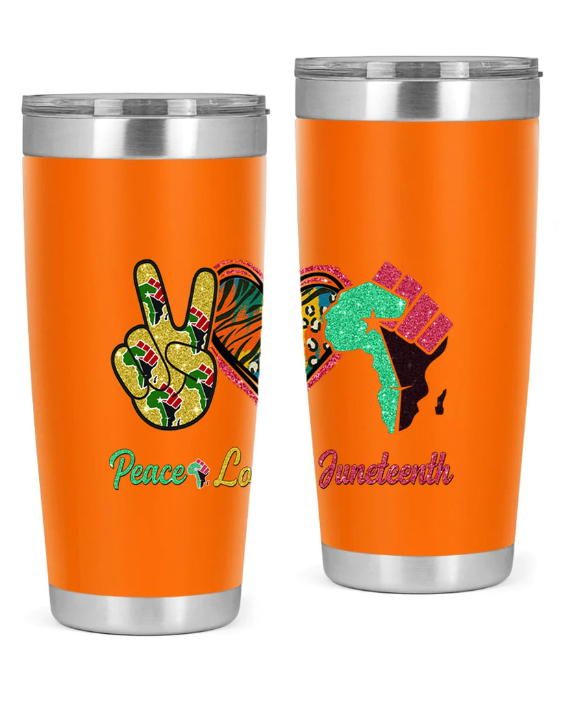 Peace Love Juneteenth Day Fist Png 8#- Juneteenth- tumbler