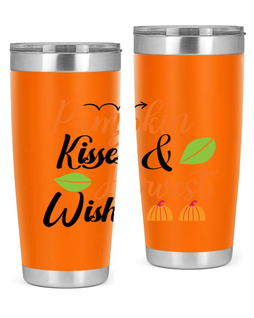 Pumpkin Kisses Harvest Wishes 523#- fall- Tumbler