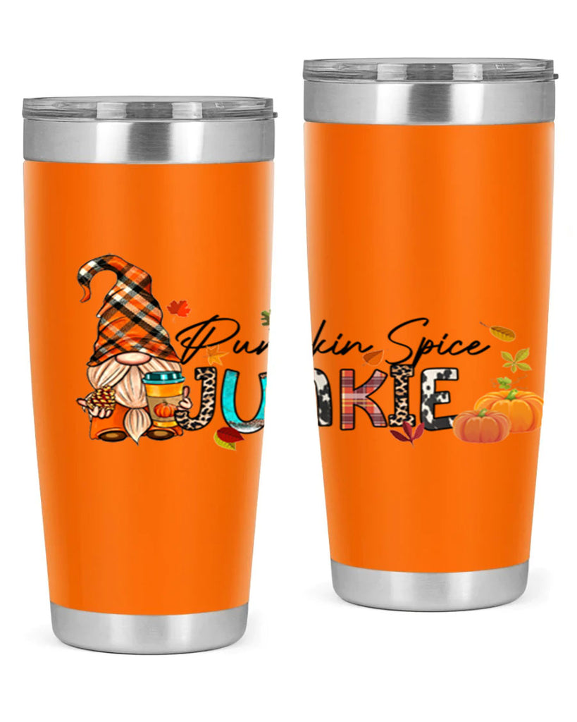 PumpkinSpiceJunkieFallGnome 567#- fall- Tumbler