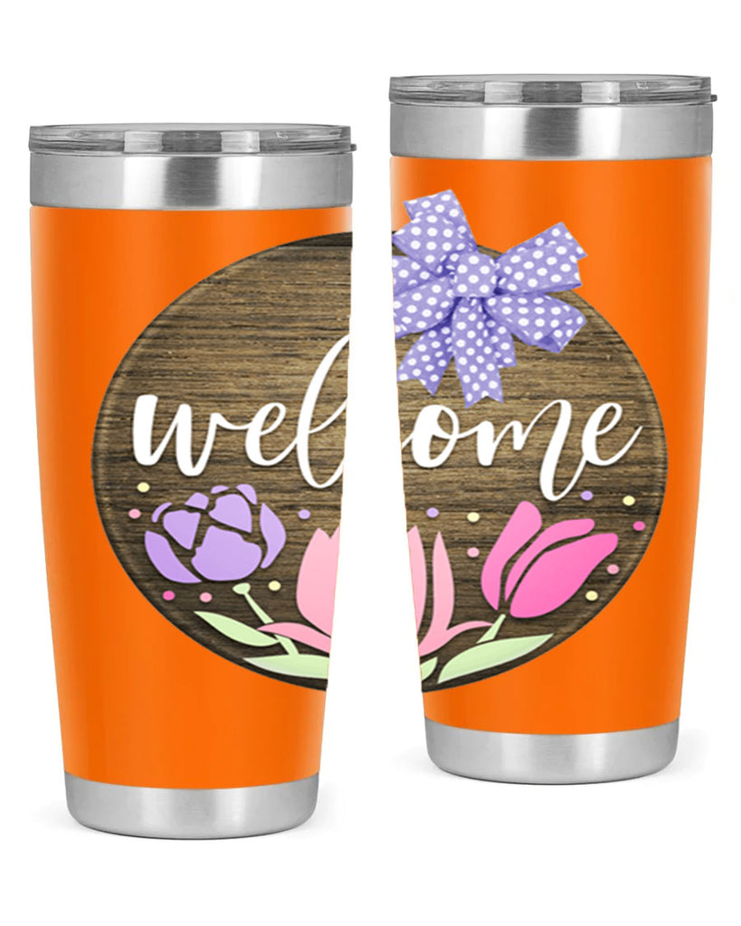 Welcome three flowers Mockup586#- spring- Tumbler