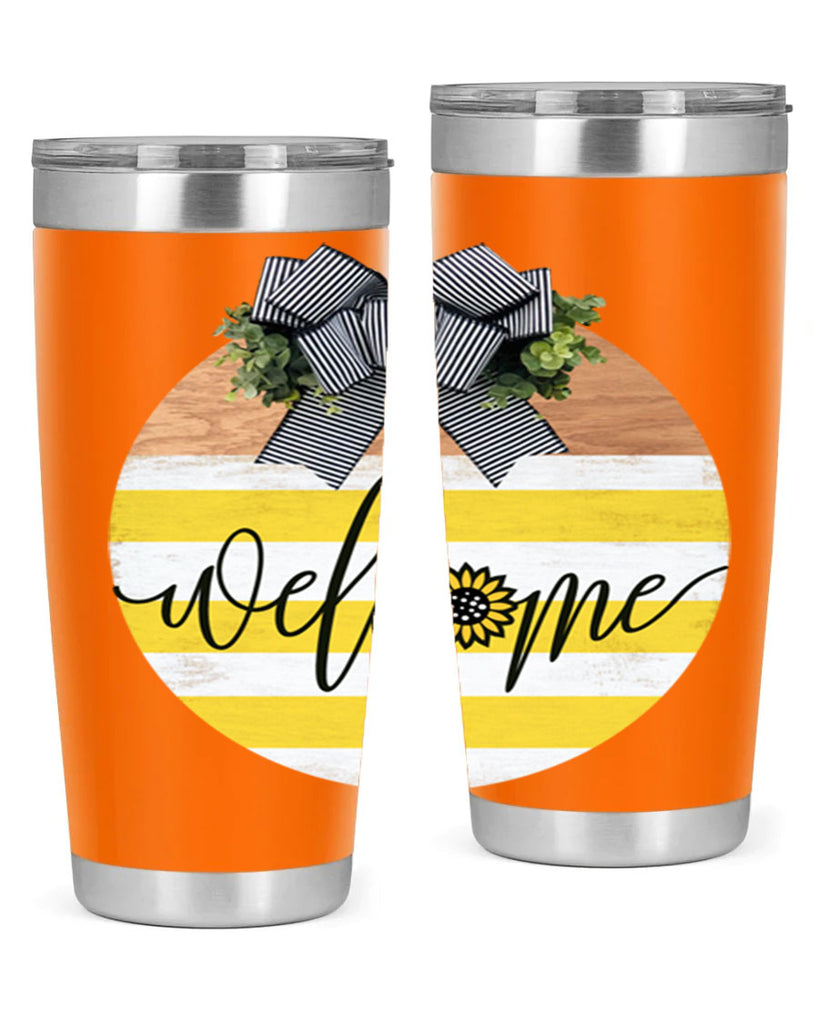 Welcome with sunflower Mockup591#- spring- Tumbler