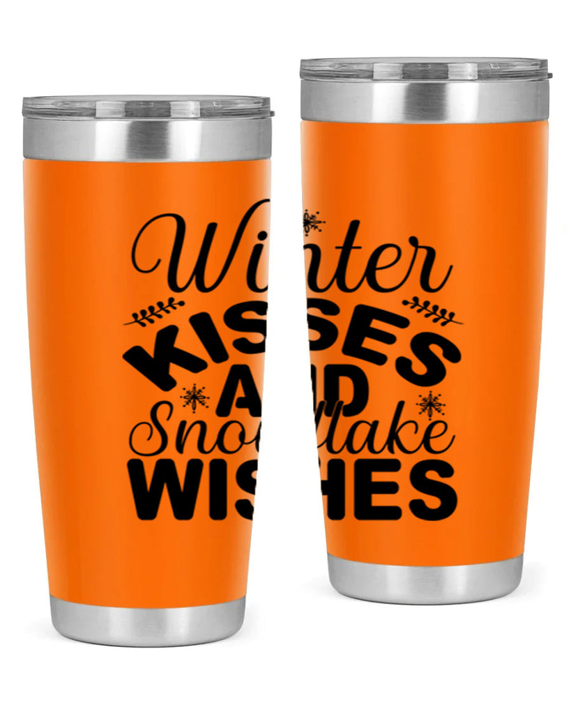 Winter Kisses and Snowflake Wishes 514#- winter- Tumbler