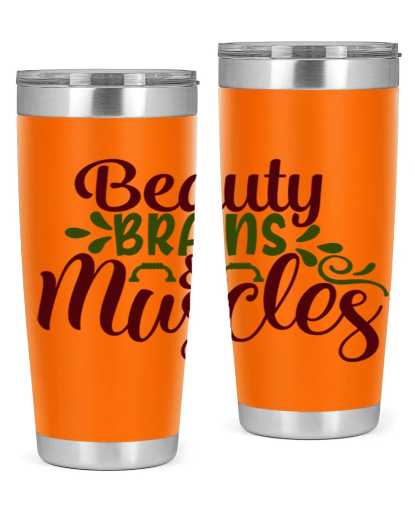 beauty brains muscles 52#- gym- Tumbler