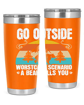 go outside worst case scenario a bear kills you  54#- Bears- Tumbler