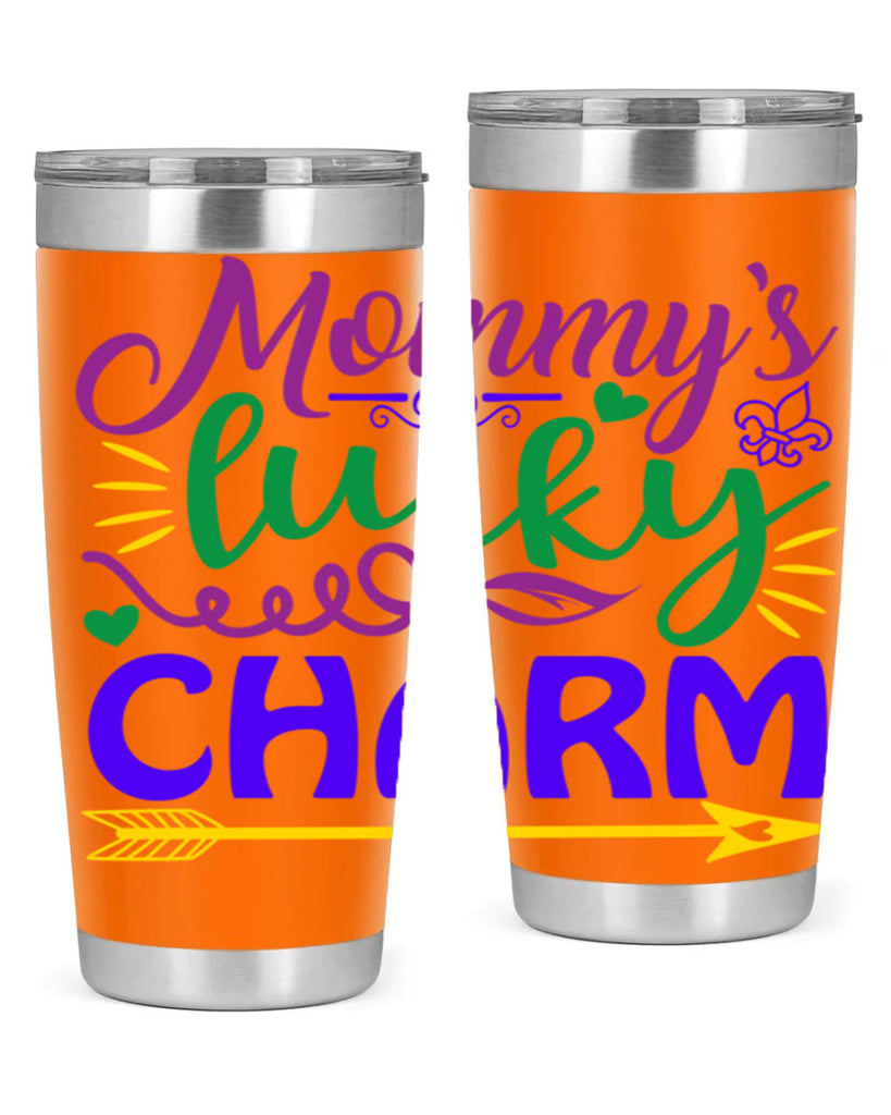 mommys lucky charm 6#- mardi gras- Tumbler