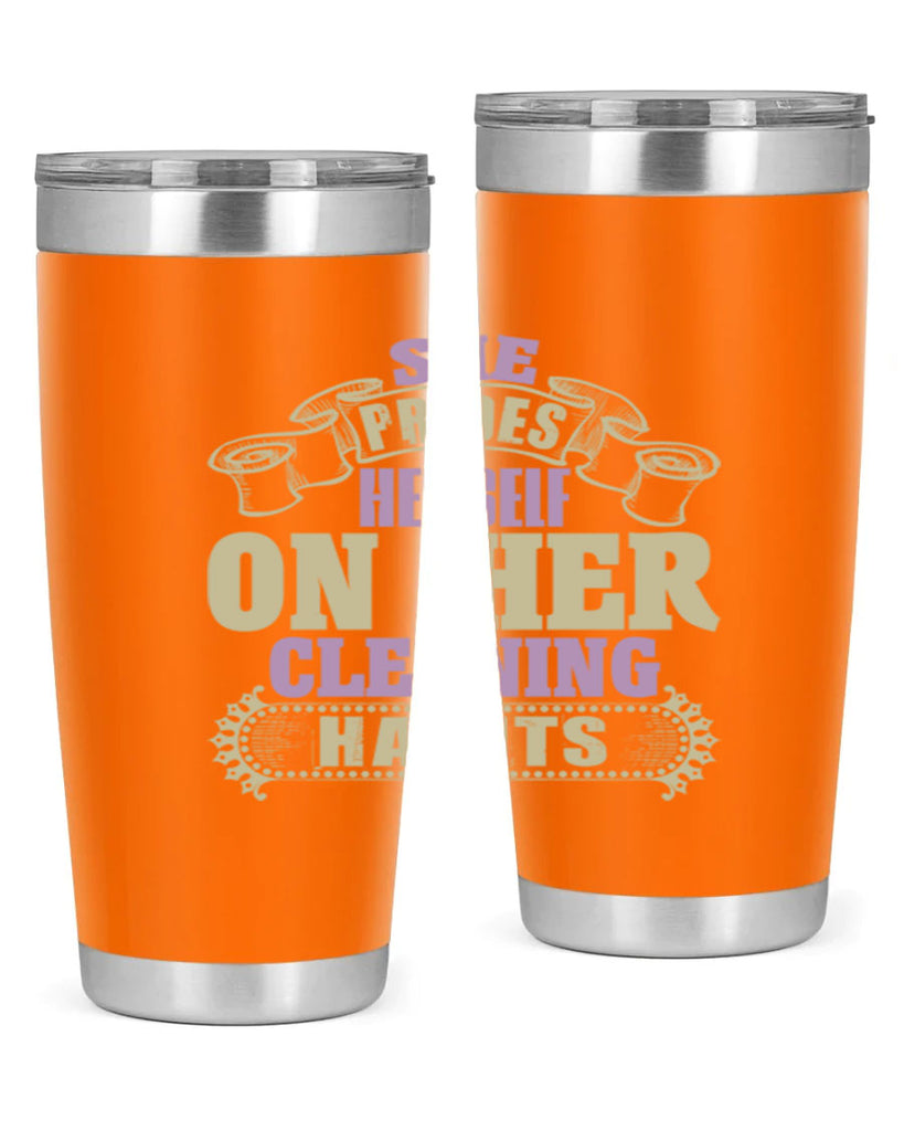 she prides hereself on her cleaning habits Style 14#- cleaner- tumbler