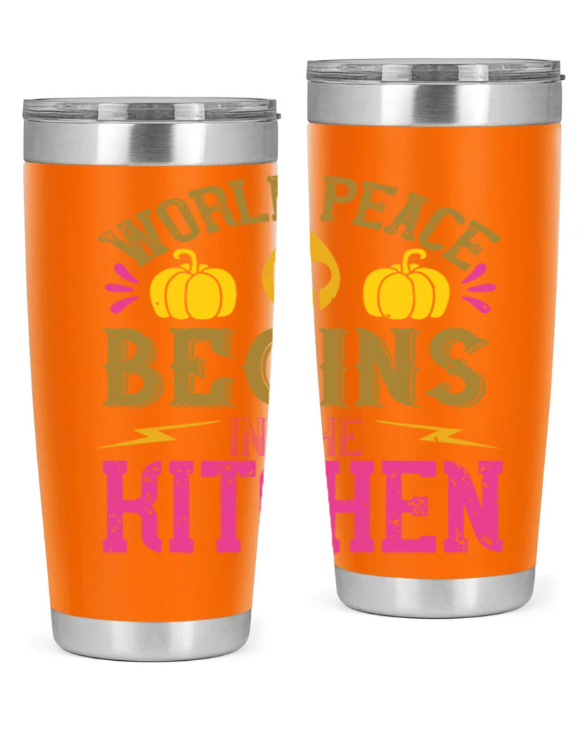 world peace begins in the kitchen 7#- vegan- Tumbler