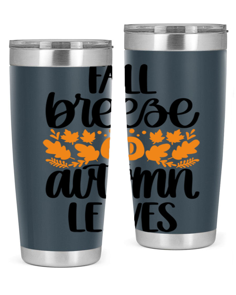 Fall Breezy And Autumn Leaves 482#- fall- Tumbler