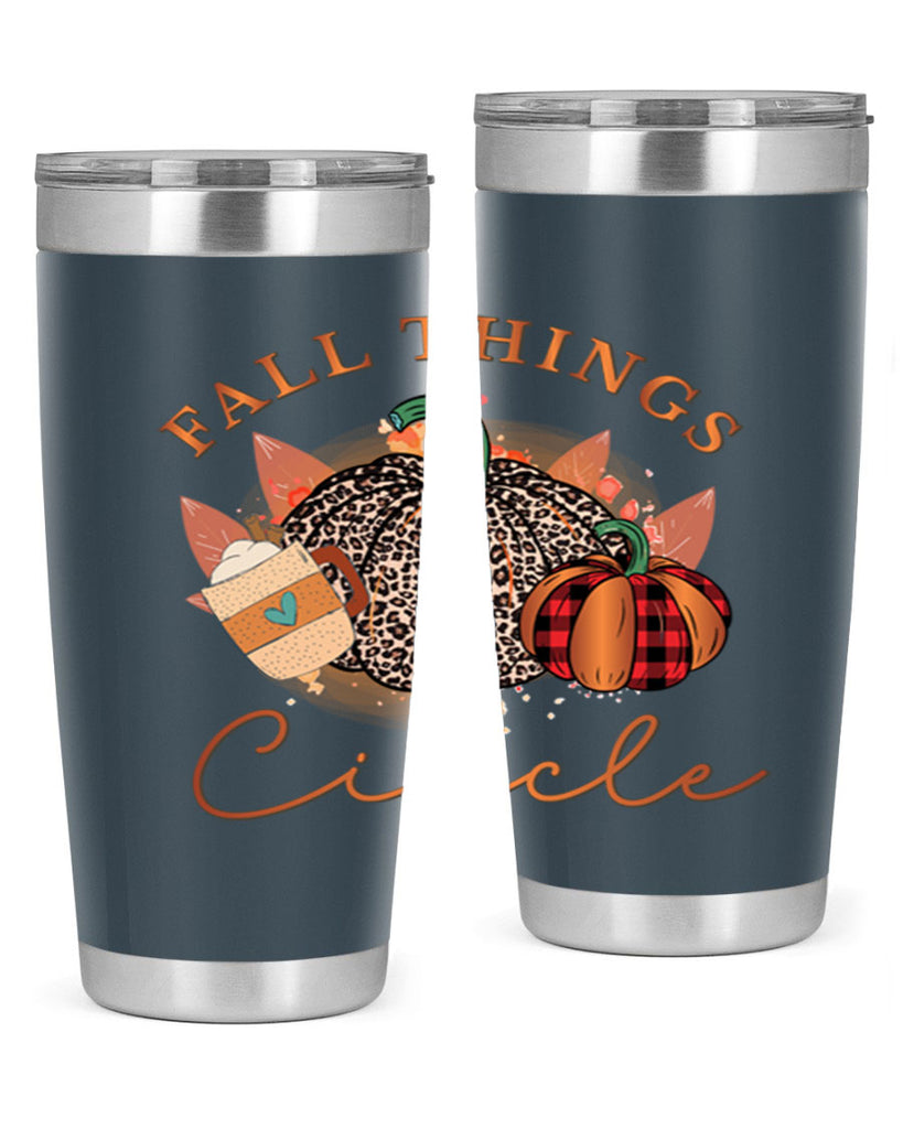 Fall Things Circle 133#- fall- Tumbler