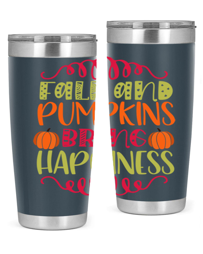 Fall and Pumpkins bring Happiness 86#- fall- Tumbler