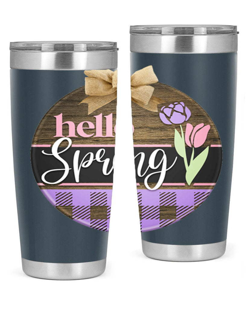 Hello spring plaid Mockup205#- spring- Tumbler