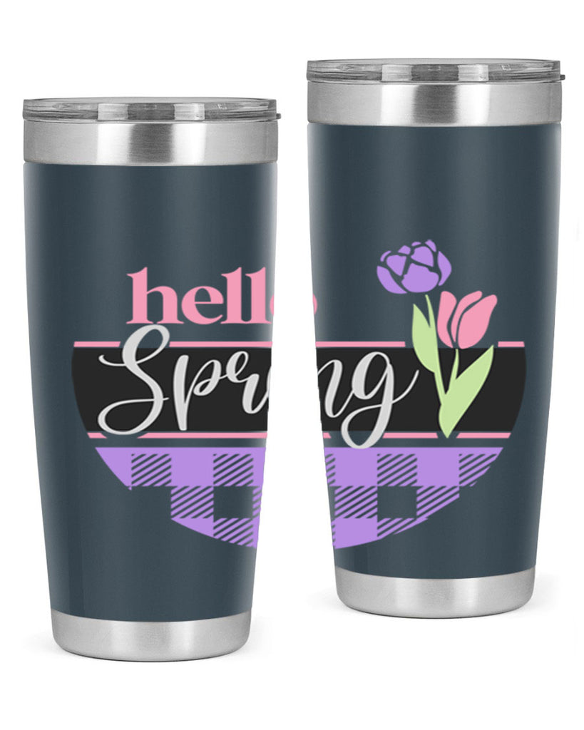 Hello spring plaid206#- spring- Tumbler