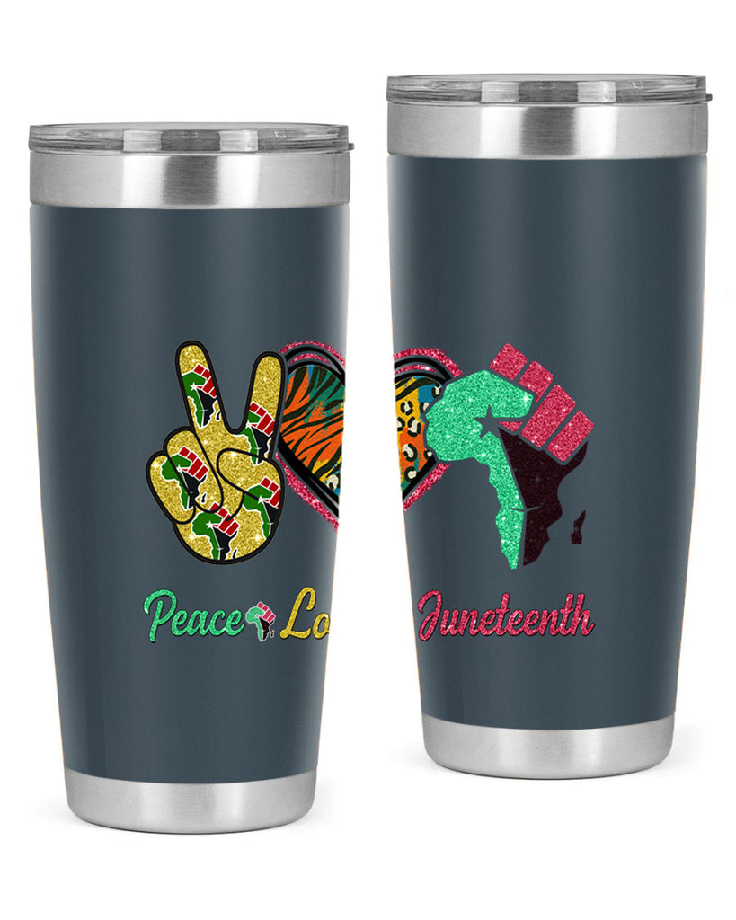 Peace Love Juneteenth Day Fist Png 8#- Juneteenth- tumbler