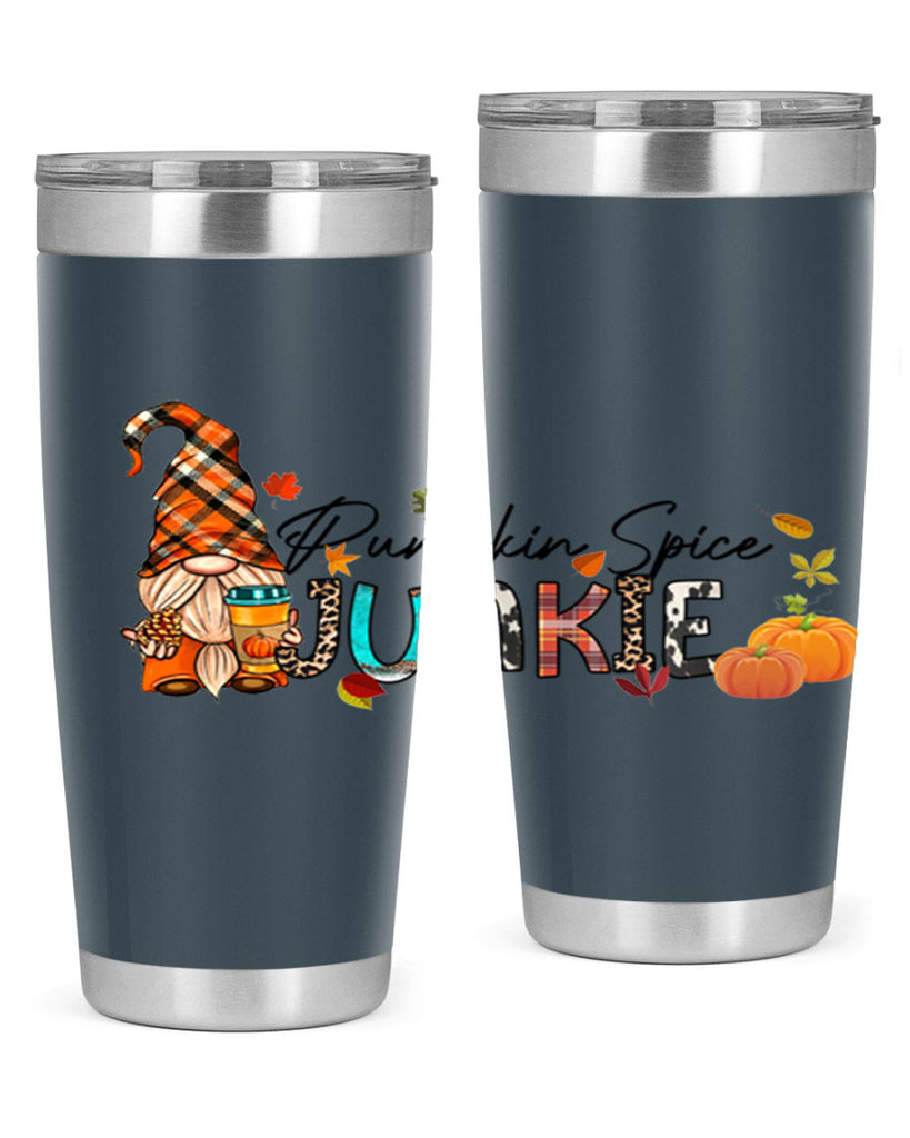 PumpkinSpiceJunkieFallGnome 567#- fall- Tumbler